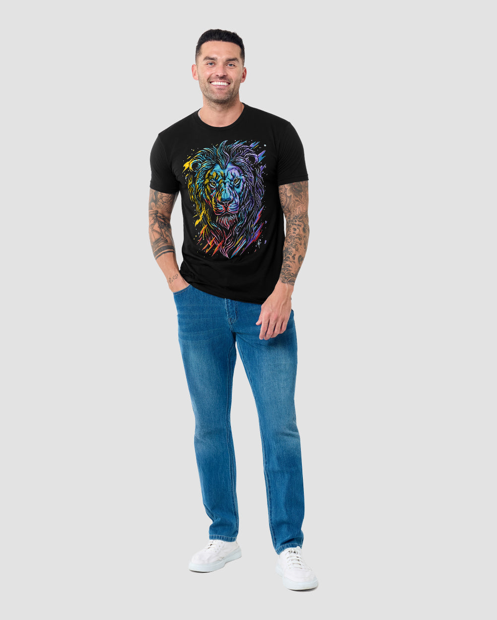 Stellar Beast Tee-Black-Regular-Full--Model---L