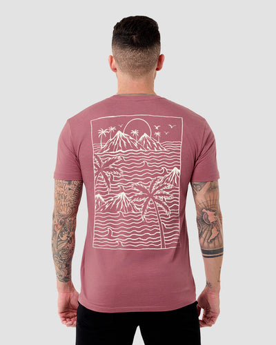 Summer Islands Tee-Heather Mauve-Regular-Back--Model---L