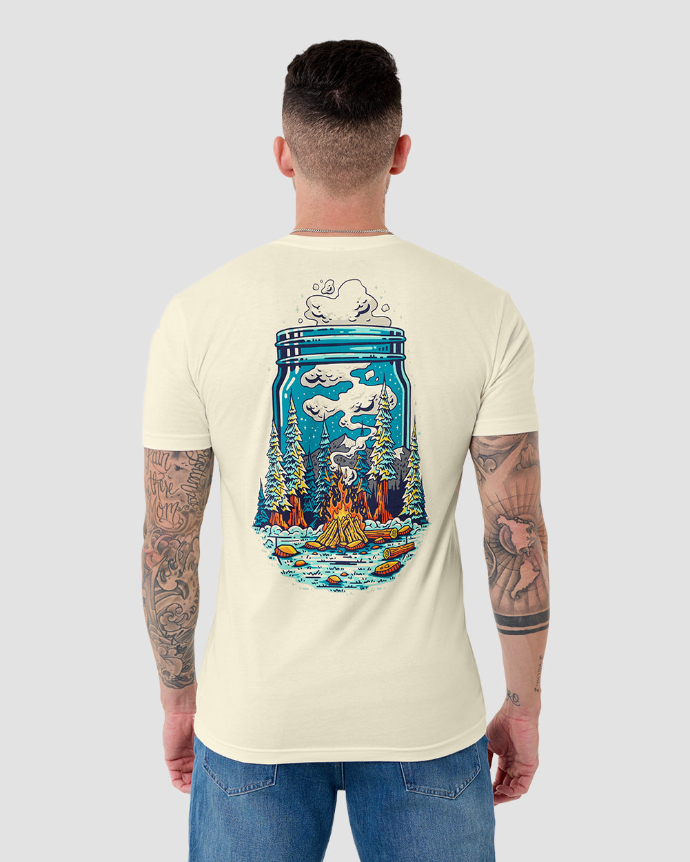 Wild Retreat Tee-Natural-Regular-Back--Model---L