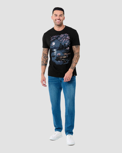 Zen Reflections Tee-Black-Regular-Full--Model---L