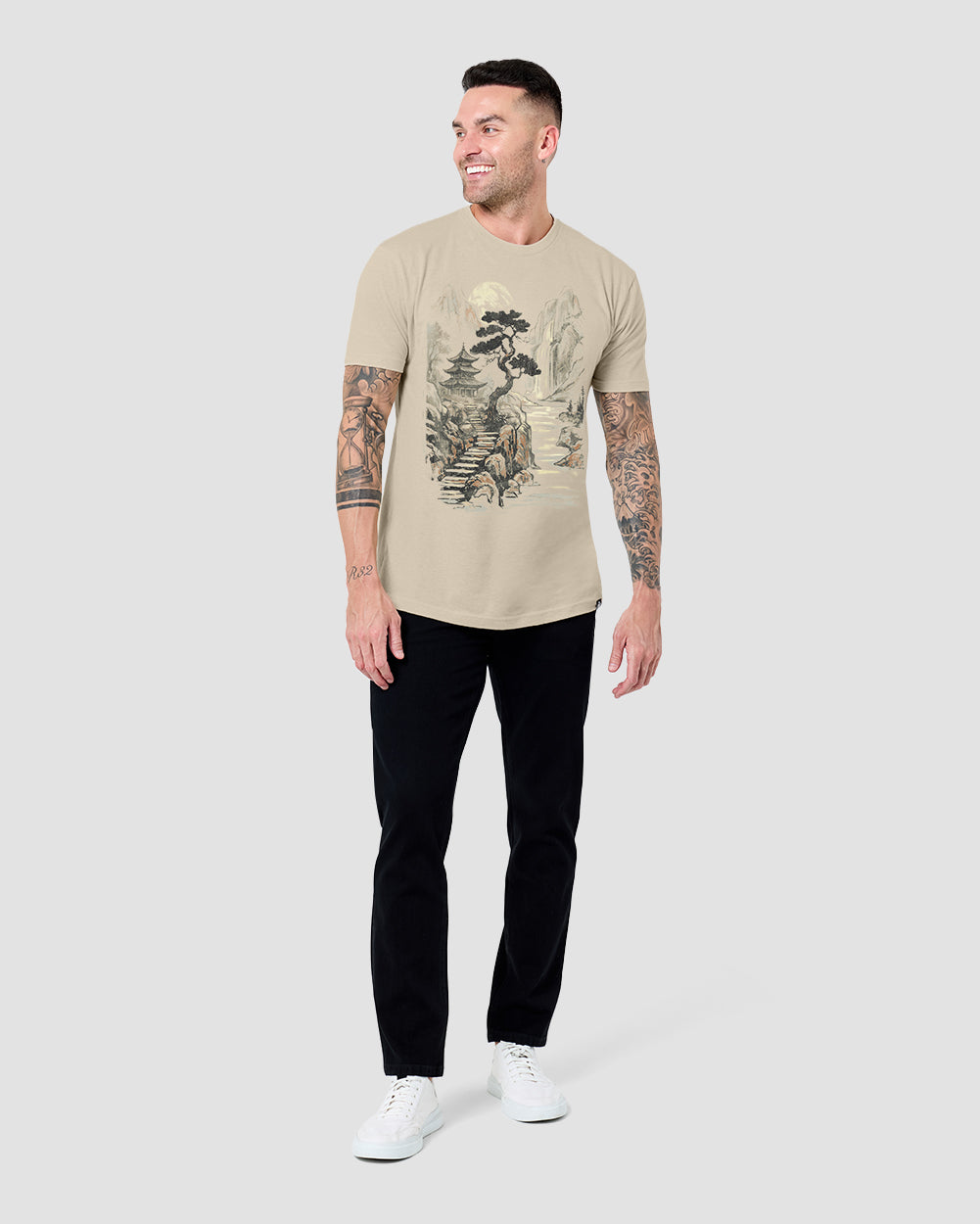 Sacred Summit Tee-Cream-Regular-Full--Model---L