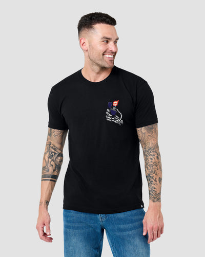 Hell Spark Tee-Black-Regular-Front--Model---L