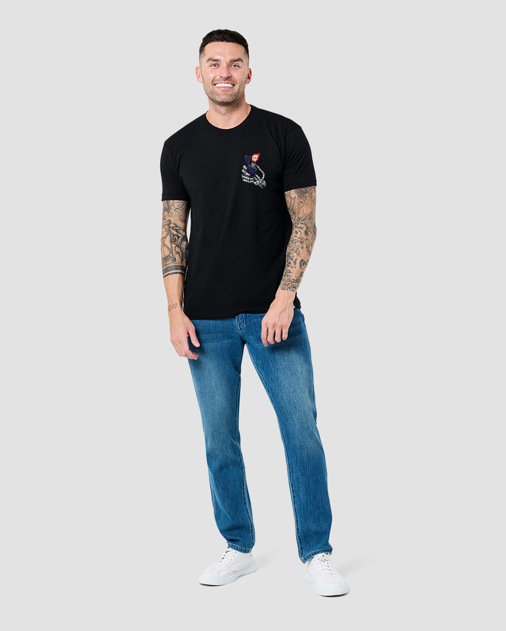 Hell Spark Tee-Black-Regular-Front--Model---L
