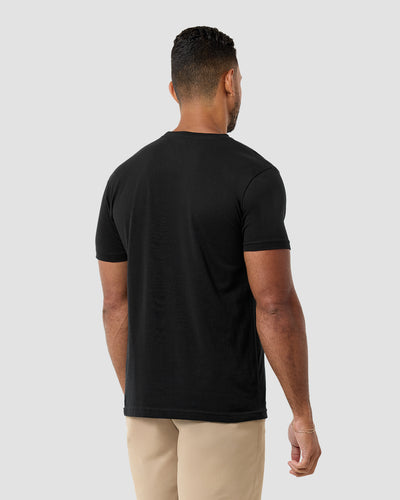River Dawn Tee-Black-Regular-Back--Model---L