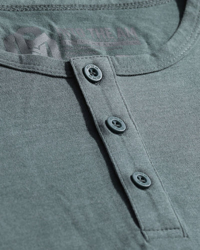 Long Sleeve Henley Tee - Non-Branded-Indigo-Macro 1