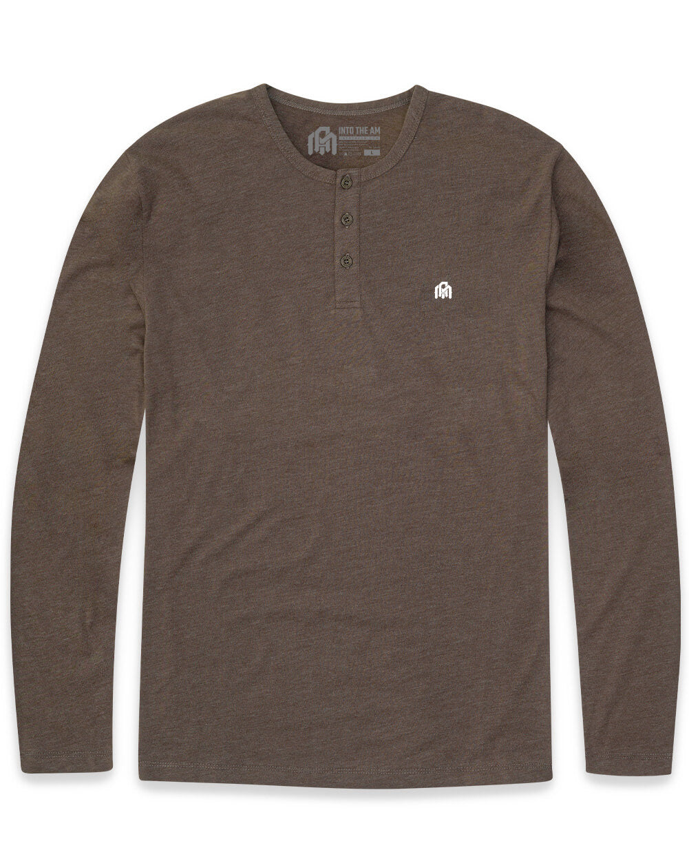 Long Sleeve Henley Tee - Branded-Brown-Mock--Zach---L