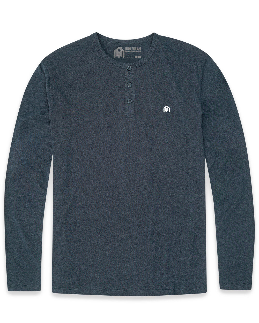 Long Sleeve Henley Tee - Branded-Navy-Mock