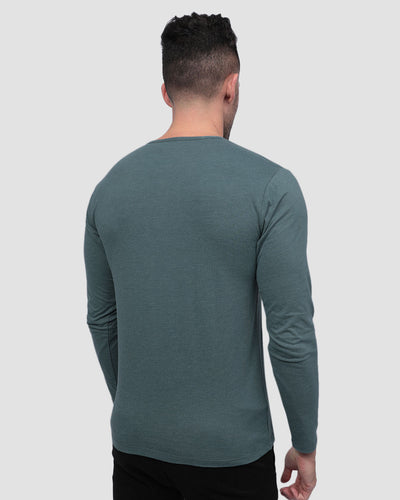 Long Sleeve Henley Tee - Non-Branded-Indigo-Back--Zach---L