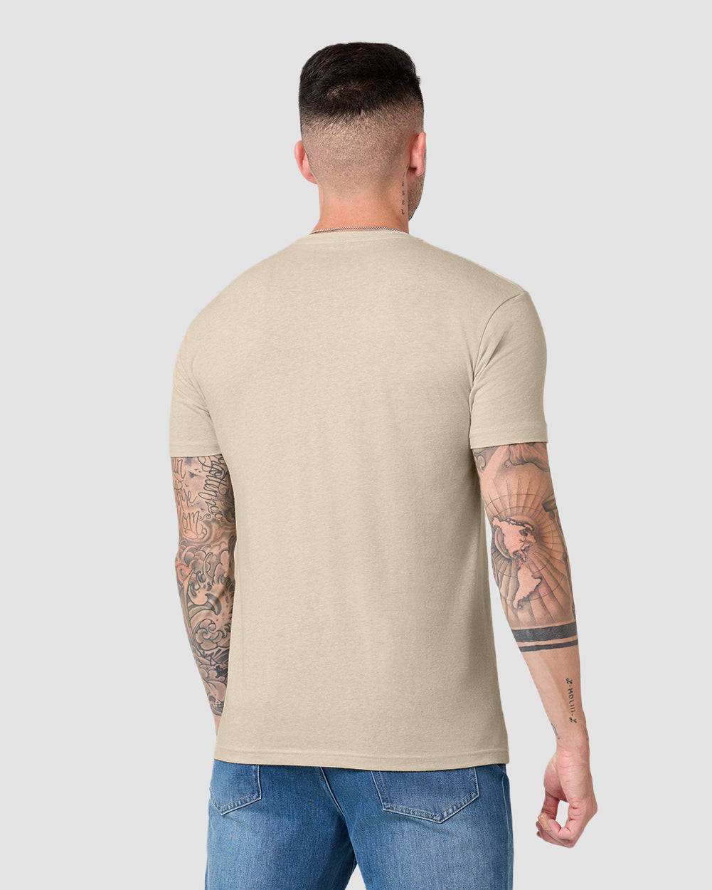 Hidden Creek Tee-Cream-Regular-Back--Model---L