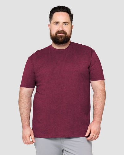 Basic Tee - Non-Branded-Heather Maroon-Front--Ross---2XL-Regular