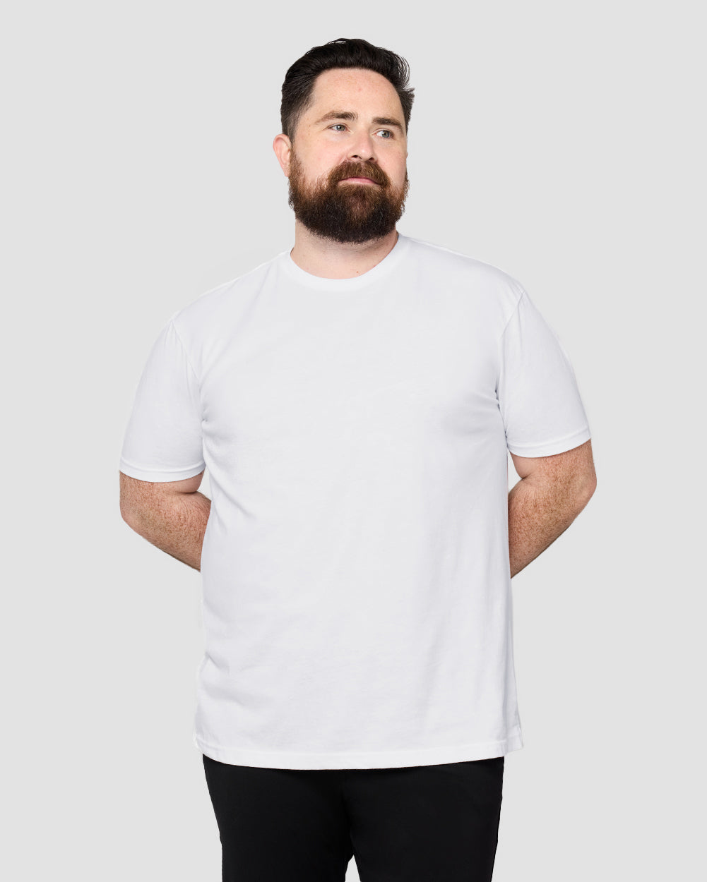 Basic Tee - Non-Branded-White-Reg-Regular-Front--Model---M