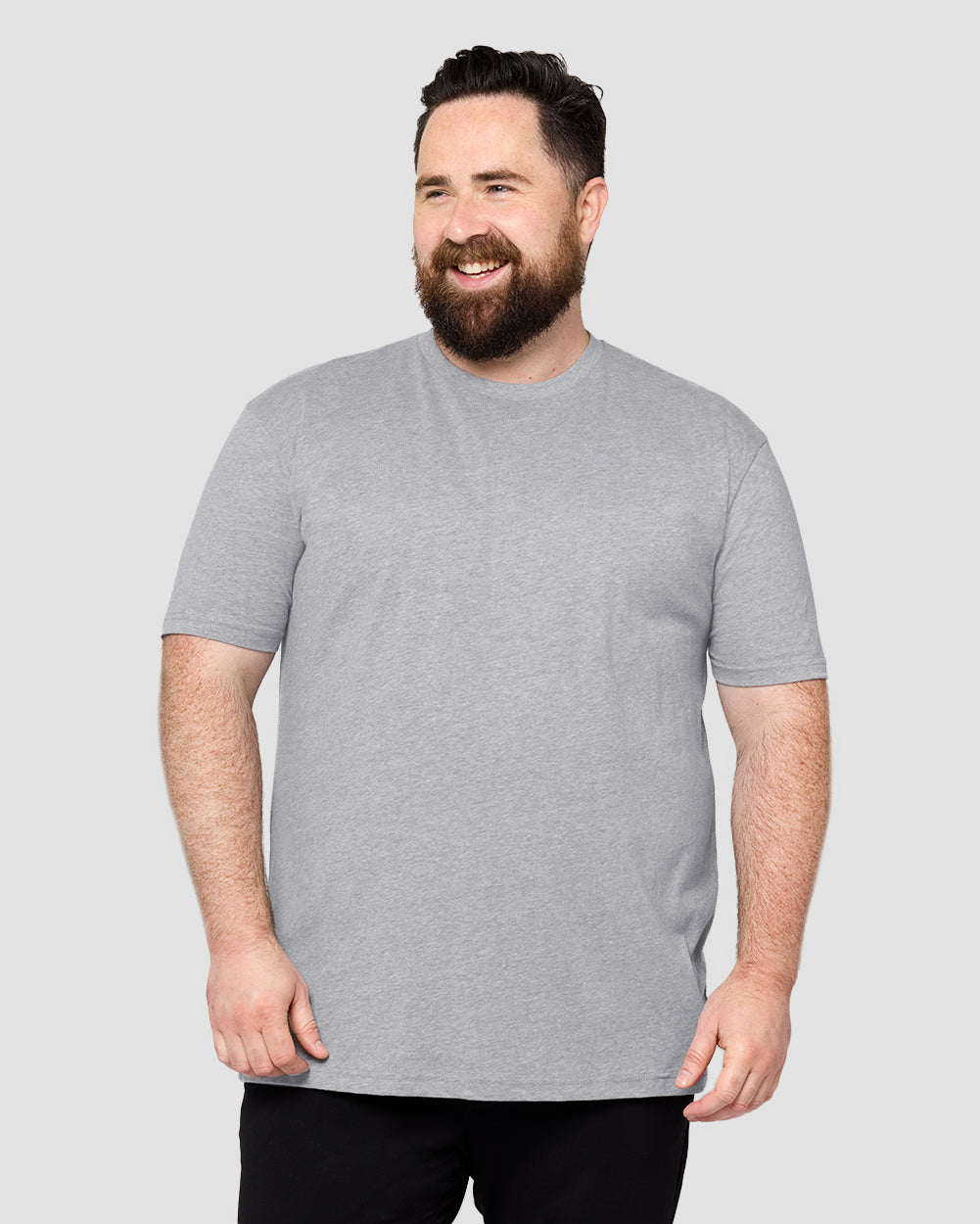 Basic Tee - Non-Branded-Grey-Reg-Regular-Front--Model---M