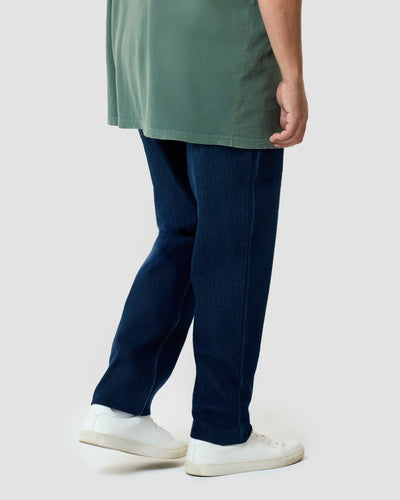 Legacy Stretch Denim Jeans-Dark Indigo-32"-Plus-Back--Model---40