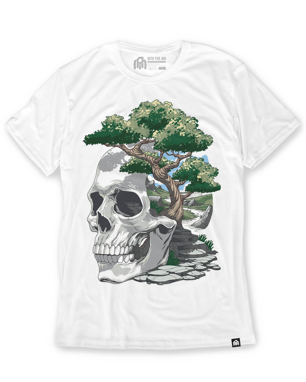 Life Path Tee-White-Regular-Mock--Model---L