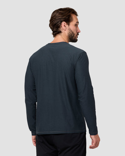 Long Sleeve Active Tee - Branded-Navy-Regular-Back--Model---L