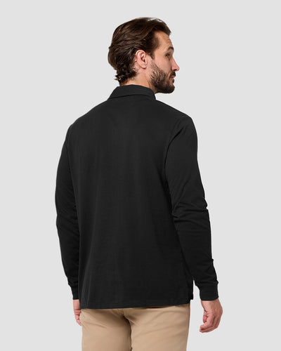 Long Sleeve Polo - Non-Branded-Black-Reg-Regular-Back--Model---L