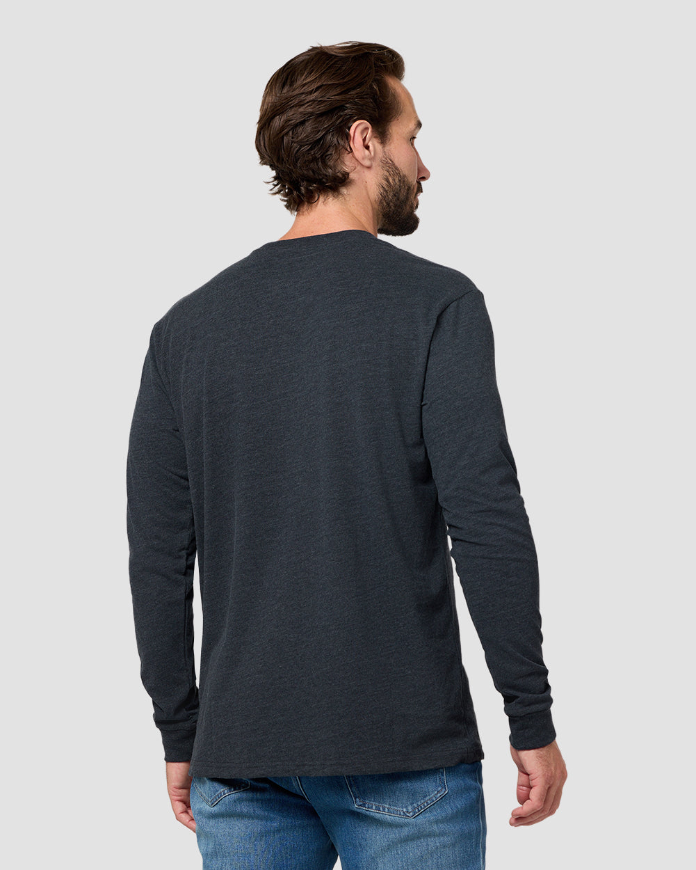 Long Sleeve Tee - Non-Branded-Charcoal-Tall-Regular-Back--Model---L