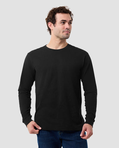 Long Sleeve Tee-Black-Tall-Regular-Front--Model---L