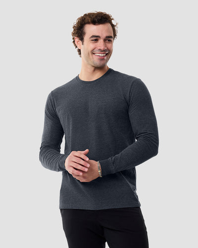 Long Sleeve Tee-Charcoal-Tall-Regular-Front--Model---L