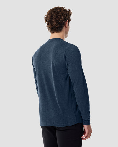 Long Sleeve Tee - Non-Branded-Navy-Back-Regular--Model---L