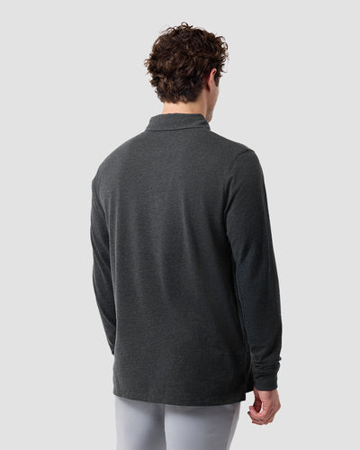 Long Sleeve Polo - Non-Branded-Charcoal-Regular-Back--Model---L