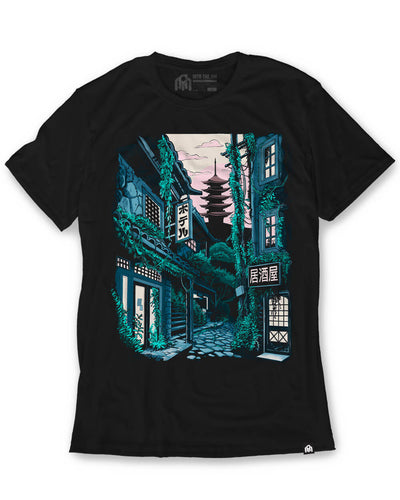 Lost Alley Tee-Black-Regular-Mock--Model---L