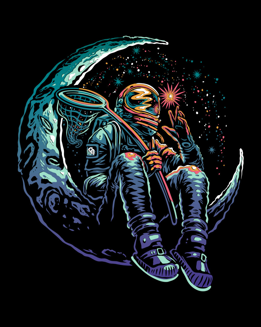 Lunar Harvest Glow-in-the-Dark Tee-Black-Regular-Swatch--Model---L