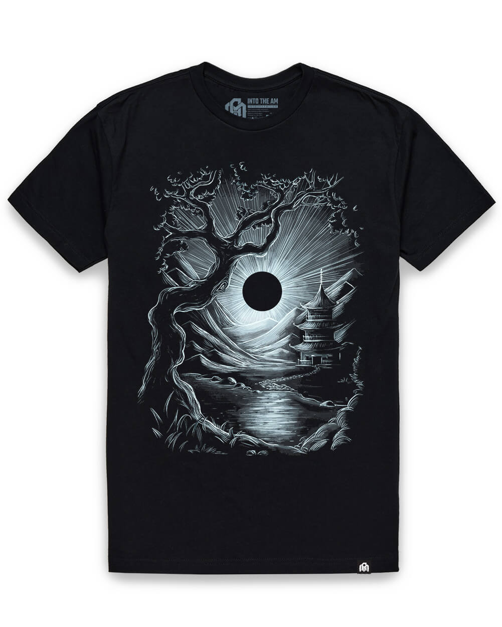 Lunar Refuge Glow-in-the-Dark Tee-Black-Regular-Mock--Model---L