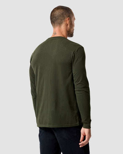 Long Sleeve Tee - Non-Branded-Midnight Olive-Regular-Back--Model---L