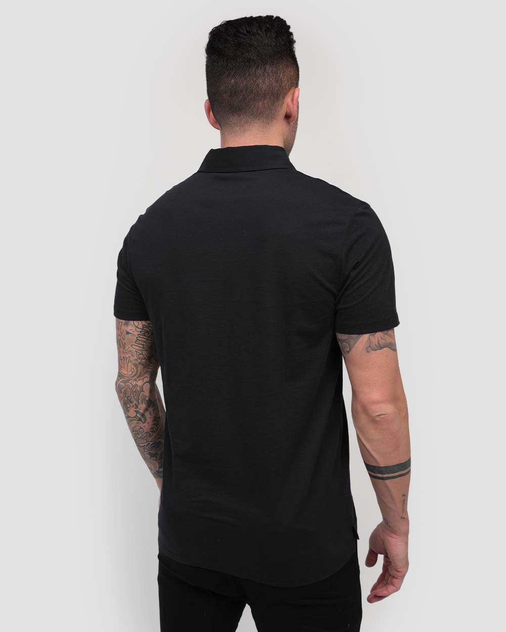 Polo - Non-Branded-Black-Tall-Regular-Back--Model---L
