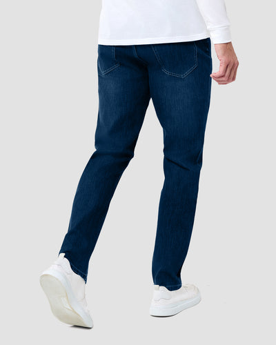 Legacy Stretch Denim Jeans-Dark Indigo-30"-Regular-Back--Model---32