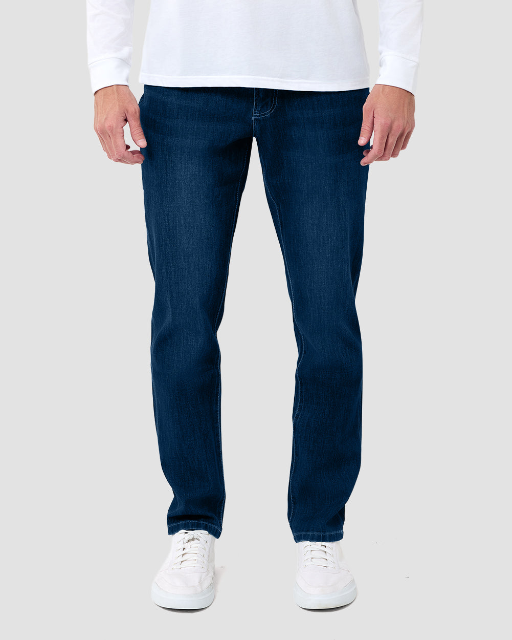 Legacy Stretch Denim Jeans-Dark Indigo-30"-Regular-Front--Model---32