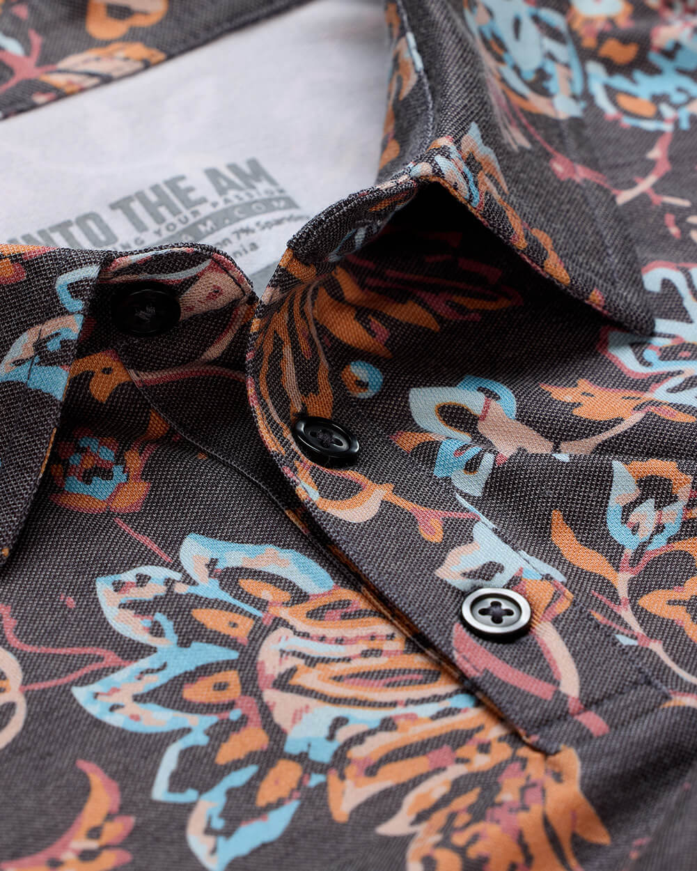 Pursuit Performance Polo-Black Floral-Tall-Regular-Detail--Model---L