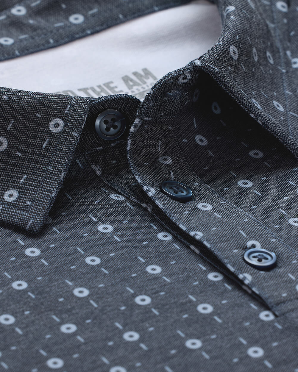 Pursuit Performance Polo-Navy Dots-Reg-Regular-Detail--Model---L