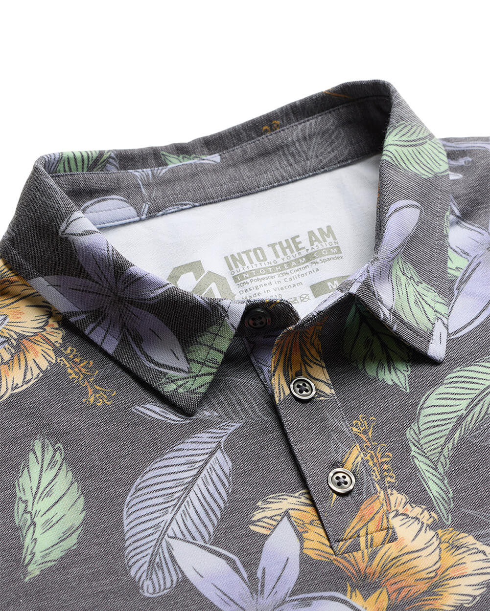 Pursuit Performance Polo-Coastal Flowers-Tall-Regular-Detail--Model---L