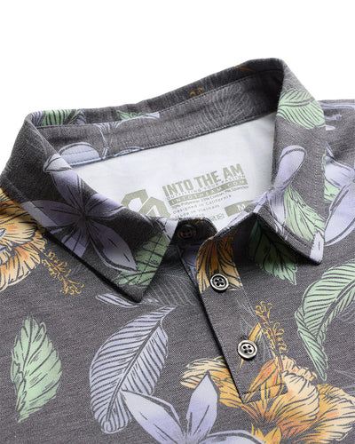 Pursuit Performance Polo-Coastal Flowers-Tall-Regular-Detail--Model---L