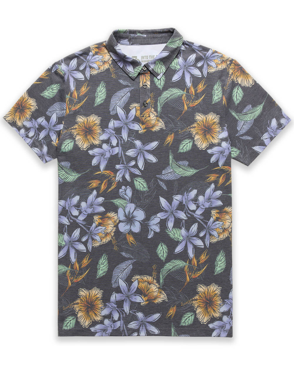 Pursuit Performance Polo-Coastal Flowers-Tall-Regular-Mock--Model---L