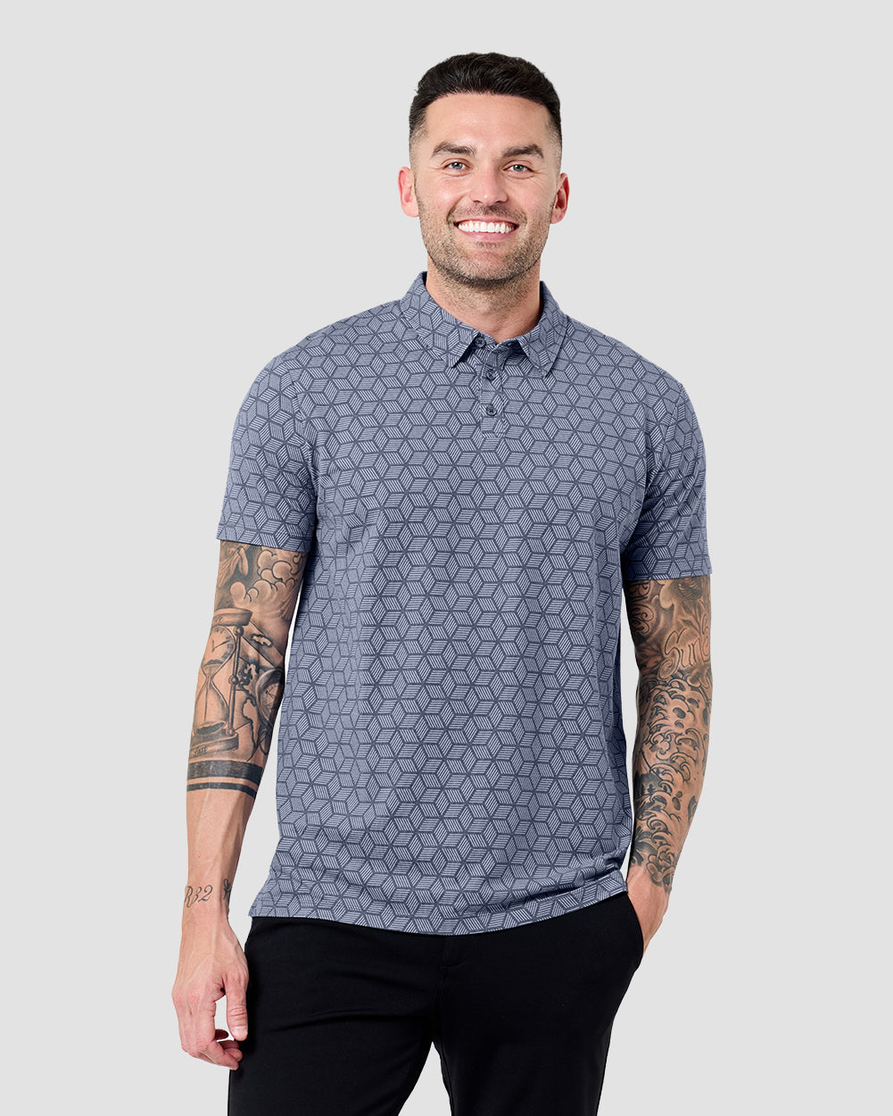 Pursuit Performance Polo-Cube Illusions-Tall-Regular-Front--Model---L