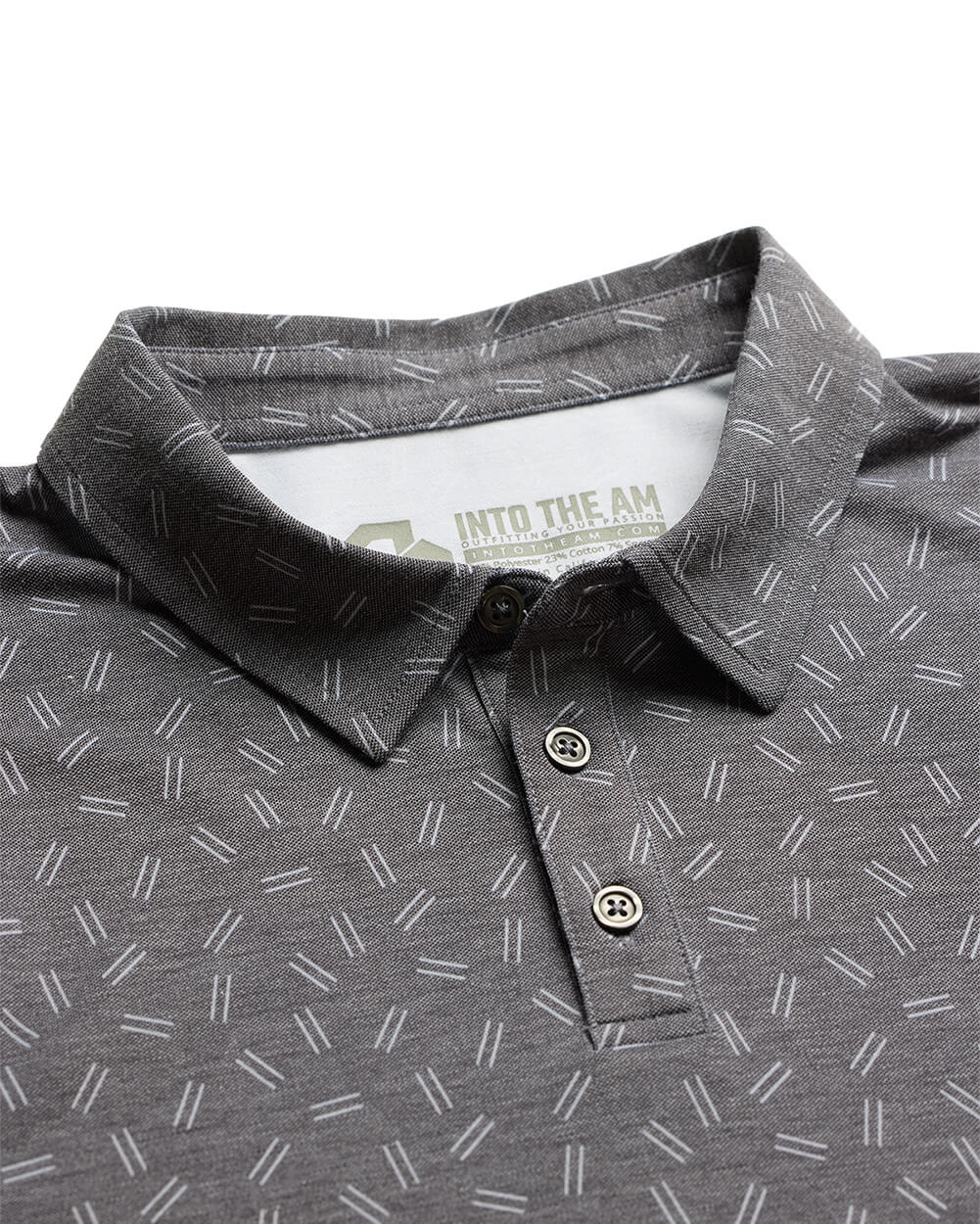 Pursuit Performance Polo-Black Dashes-Reg-Regular-Detail--Model---L