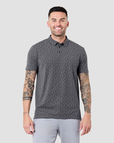 Pursuit Performance Polo-Black Dashes-Tall-Regular-Front--Model---L