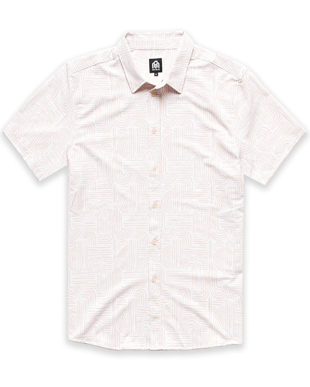 Relaxed Button Up - Non-Branded-Beige Abstract-Regular-Mock--Alex---M