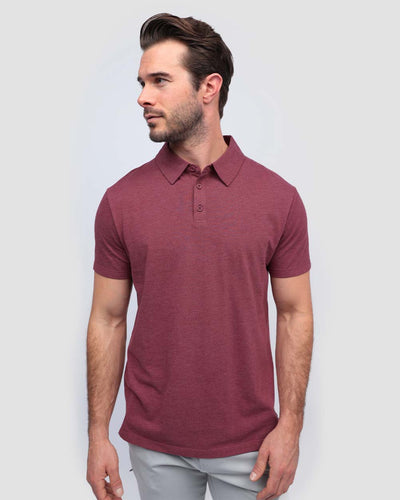 Polo - Tall - Non-Branded-Maroon-Regular-Front--Model---L