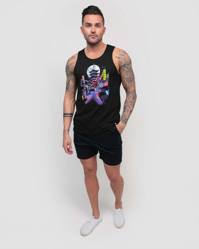 Night District Tank-Black-Regular-Full--Model---L