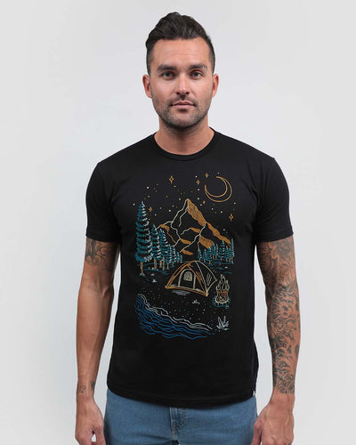 Moonlight Camper Tee-Black-Regular-Front--Model---L