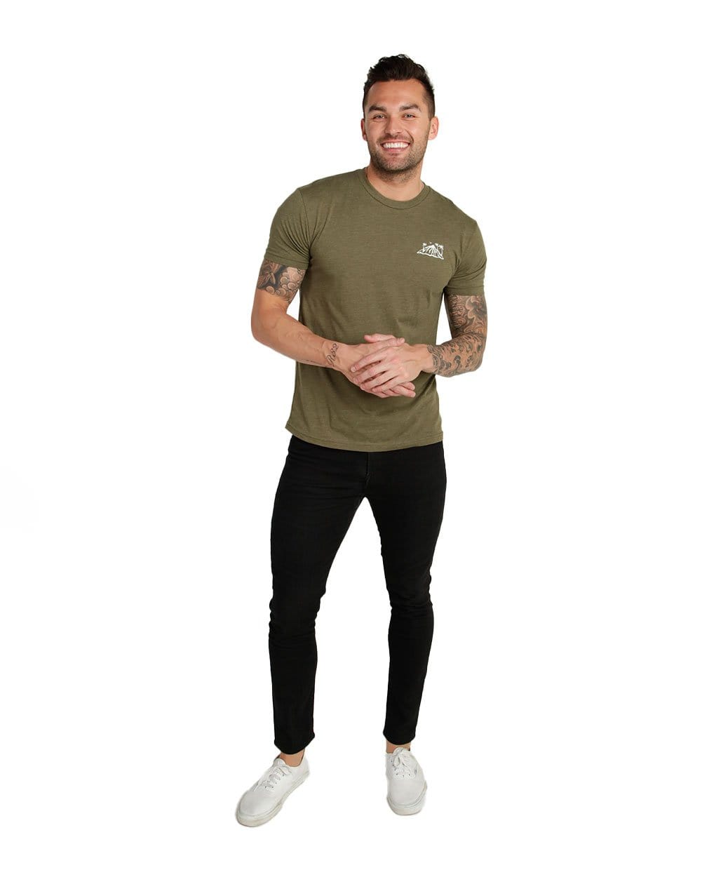 Summer Islands Tee-Olive Green-Regular-Full--Model---L