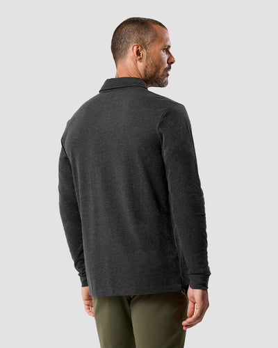 Long Sleeve Polo - Non-Branded-Charcoal-Tall-Regular-Back--Zac---L