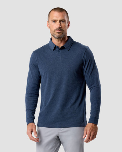 Long Sleeve Polo - Non-Branded-Navy-Reg-Regular-Front--Zac---L