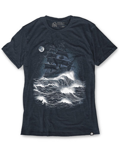 Midnight Tide Glow-in-the-Dark Tee-Navy-Regular-Mock--Model---L