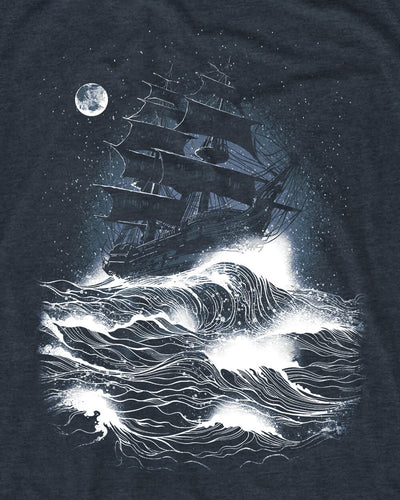 Midnight Tide Glow-in-the-Dark Tee-Navy-Regular-Swatch--Model---L