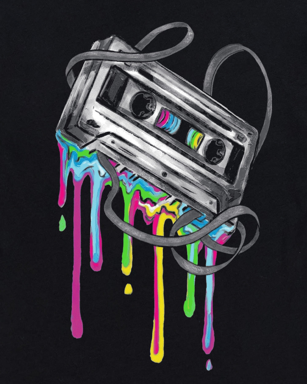 Mixtape Tee-Black-Regular-Swatch--Model---L